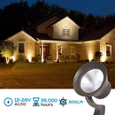 ALSR03 8-Pack RGB LED Landscape Aluminum Spotlight Package, 12W Low Voltage 12V Directional Outdoor Landscape Lighting