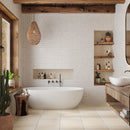 Ice White Beige 12x22 Matte Glossy Rectangle with Star Details Porcelain Large Format Tile (7 pack, 13.03 sq ft/case)