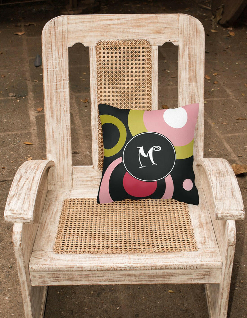 Monogram - Retro in Black Decorative   Canvas Fabric Pillow AM1001