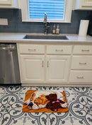 English Bulldog and Teddy Bear Memory Foam Kitchen Mat Machine Washable Anti-Fatigue Cushion Comfort Bath or Kitchen Rug