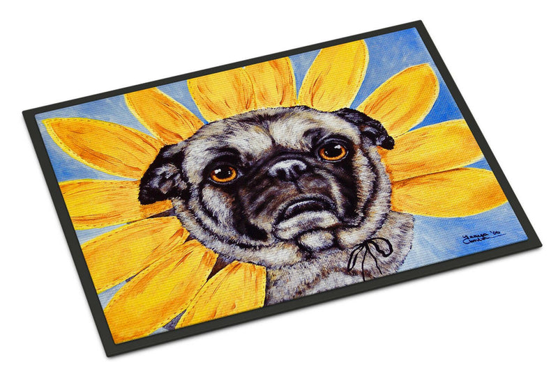 Sunflower Pug Indoor or Outdoor Mat 18x27 AMB1058MAT