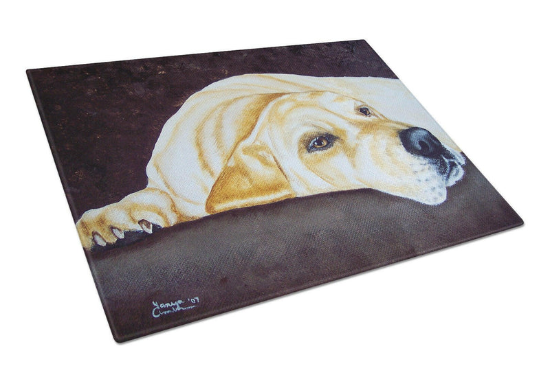 Naptime Yellow Labrador Glass Cutting Board Large AMB1072LCB