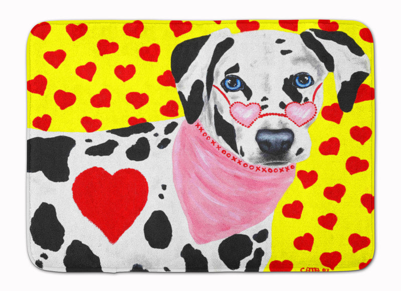 Hearts and Dalmatian Machine Washable Memory Foam Mat AMB1116RUG