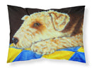 Airedale Terrier Momma's Quilt Fabric Standard Pillowcase – Artistic Decorative Front, White Back AMB1174PILLOWCASE