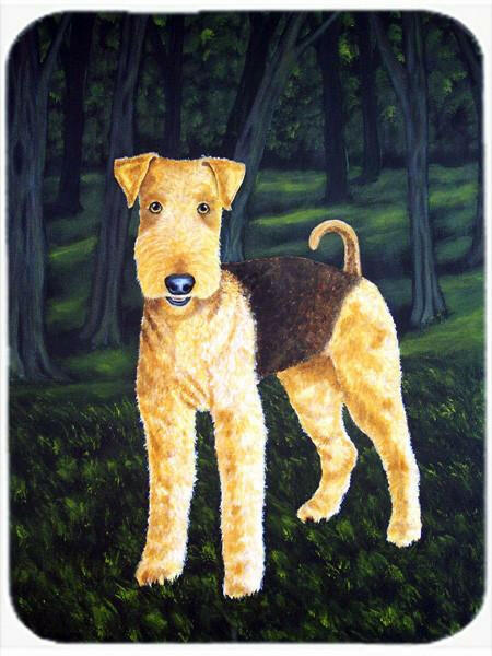 Delta Airedale Terrier Glass Cutting Board Large AMB1188LCB