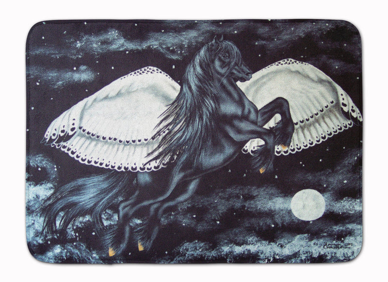 Black Flying Horse Machine Washable Memory Foam Mat AMB1222RUG