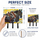 Day's End Horse Leash or Key Holder Wall Hooks, Coat Rack Wall Mount, for Hanging Keys, Towels, Aprons, Leashes