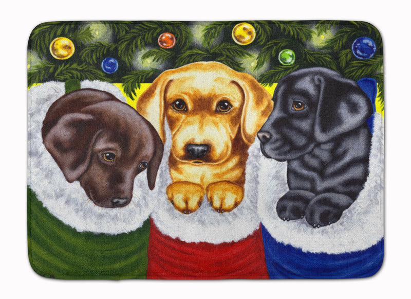 Christmas Stocking Surprise Labrador Machine Washable Memory Foam Mat AMB1315RUG