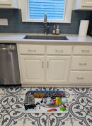 Christmas Mush Siberian Husky Memory Foam Kitchen Mat Machine Washable Anti-Fatigue Cushion Comfort Bath or Kitchen Rug