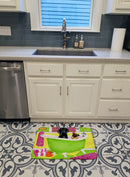 Tub for Two with Poodle and Pug Memory Foam Kitchen Mat Machine Washable Anti-Fatigue Cushion Comfort Bath or Kitchen Rug