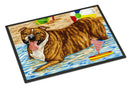 Beach Bum Staffie Doormat Indoor Outdoor 24H X 36W Front Door Mat Rugs for Entryway, Non Slip Washable Low Pile,