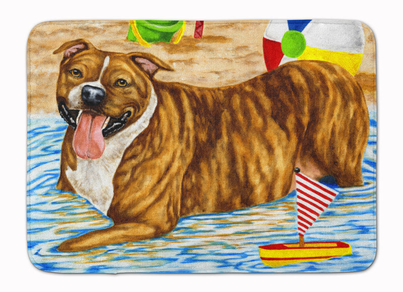 Beach Bum Staffie Machine Washable Memory Foam Mat AMB1338RUG