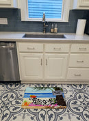 Hot Spot Cove Beach Dalmatian Memory Foam Kitchen Mat Machine Washable Anti-Fatigue Cushion Comfort Bath or Kitchen Rug