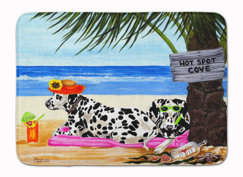 Hot Spot Cove Beach Dalmatian Machine Washable Memory Foam Mat AMB1342RUG