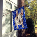 Diamond in Blue French Bulldog House Flag 28x40 Porch Sleeve Pole Decorative Outside Yard Banner Artwork Wall Hanging, Polyester