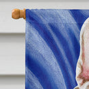 Diamond in Blue French Bulldog House Flag 28x40 Porch Sleeve Pole Decorative Outside Yard Banner Artwork Wall Hanging, Polyester