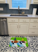 Party Animals Jack Russell Terriers Memory Foam Kitchen Mat Machine Washable Anti-Fatigue Cushion Comfort Bath or Kitchen Rug