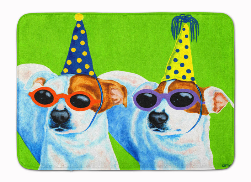 Party Animals Jack Russell Terriers Machine Washable Memory Foam Mat AMB1441RUG