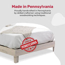 Full size Solid Wood Heavy Duty Platform Bed Frame in Off-White - Made In USA