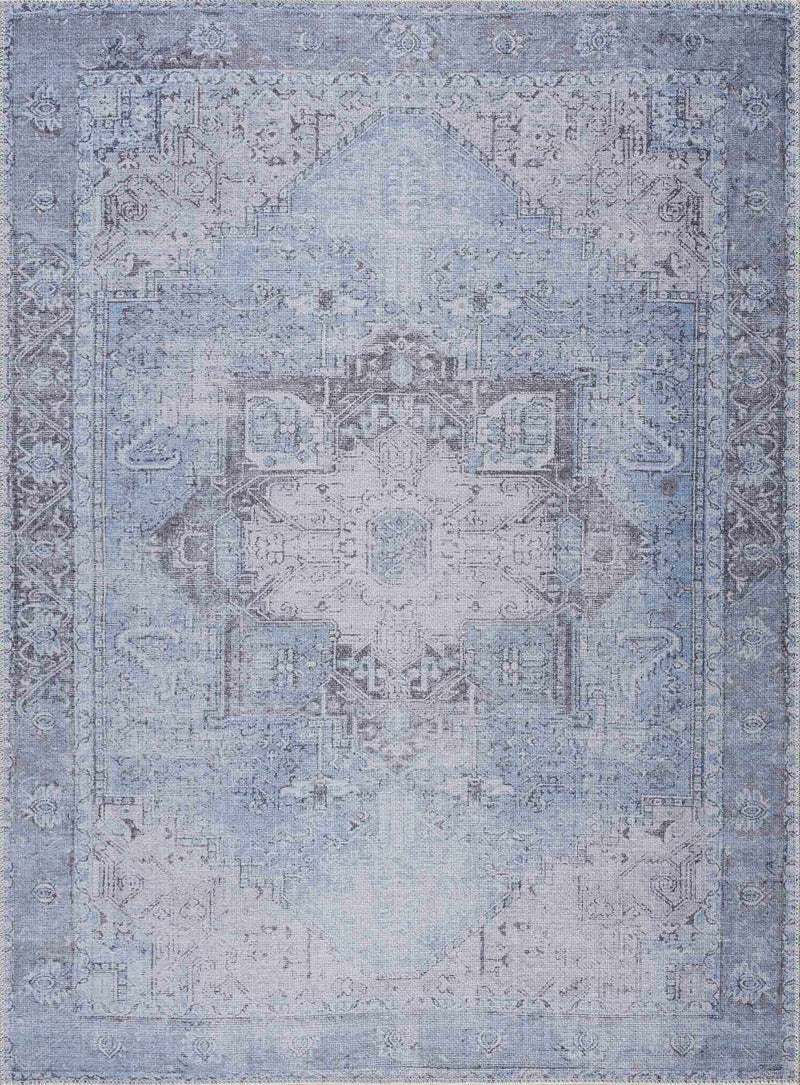 Ice Blue Nisa Washable Rug