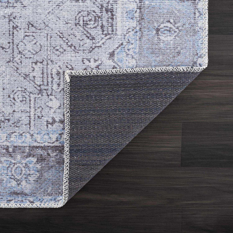 Ice Blue Nisa Washable Rug