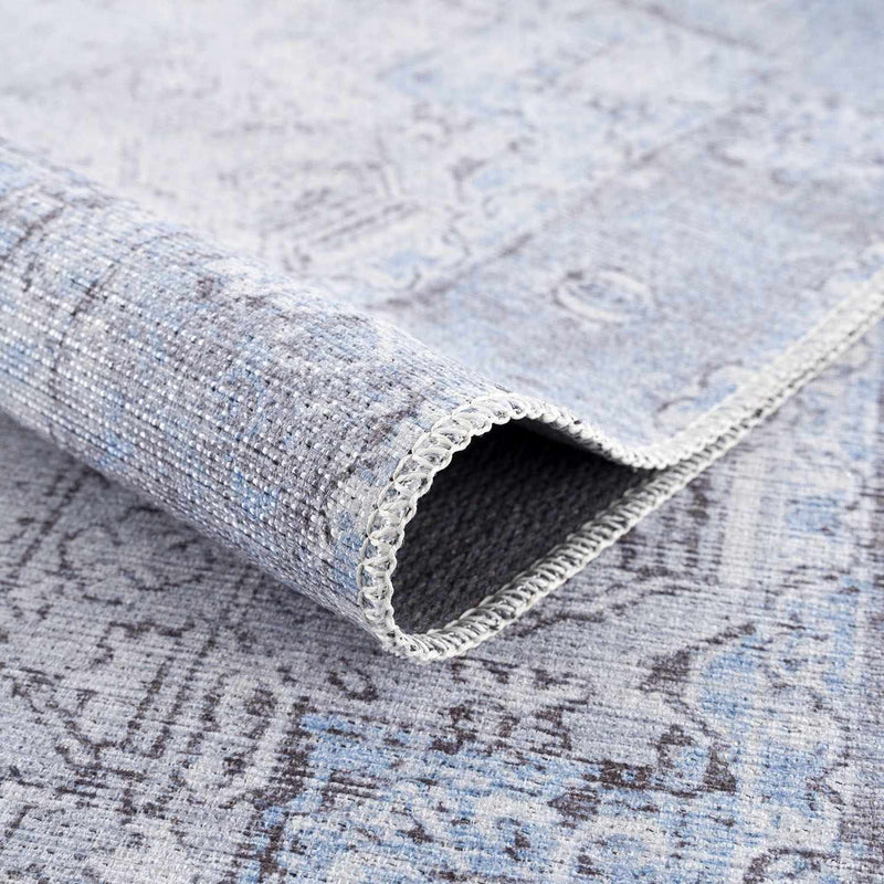 Ice Blue Nisa Washable Rug