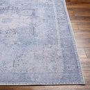 Ice Blue Flat Pile Washable Rug - Clearance