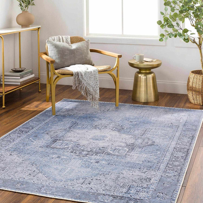 Ice Blue Nisa Washable Rug