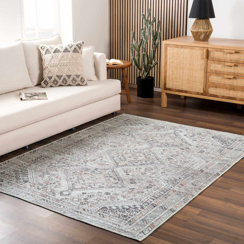 Barny Beige Washable Area Rug