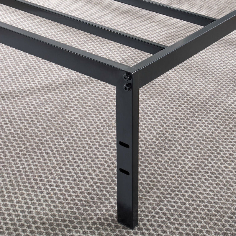 Queen size Sturdy Black Metal Platform Bed Frame with Headboard Attachments, photo 4 of 4