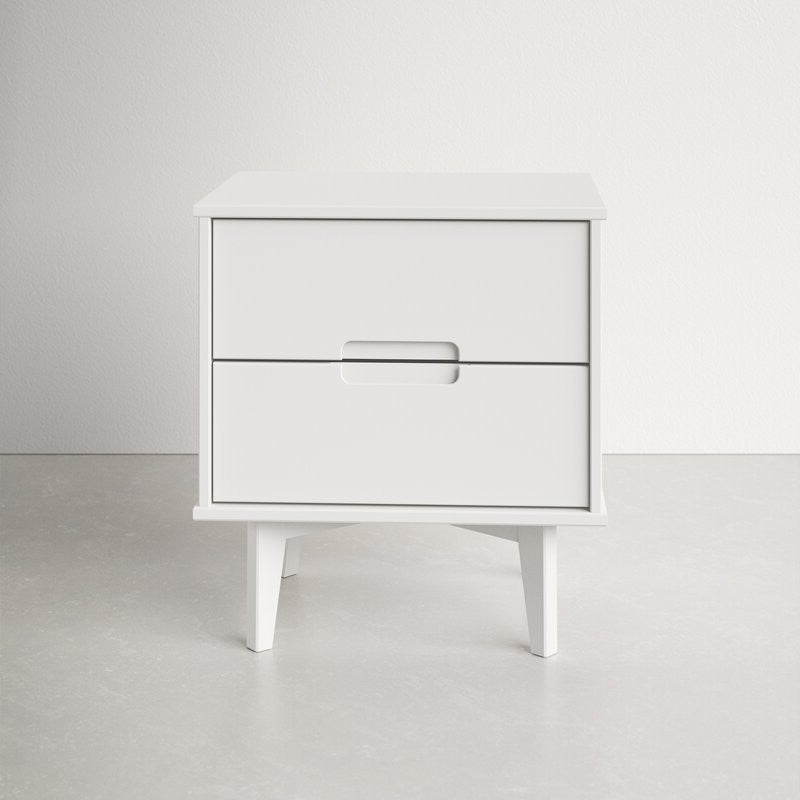FarmHouse 2 Drawer Solid Wood Nightstand White, photo 2 of 5