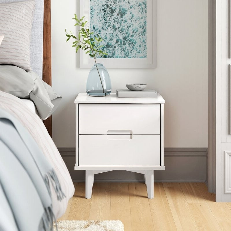 FarmHouse 2 Drawer Solid Wood Nightstand White, photo 5 of 5