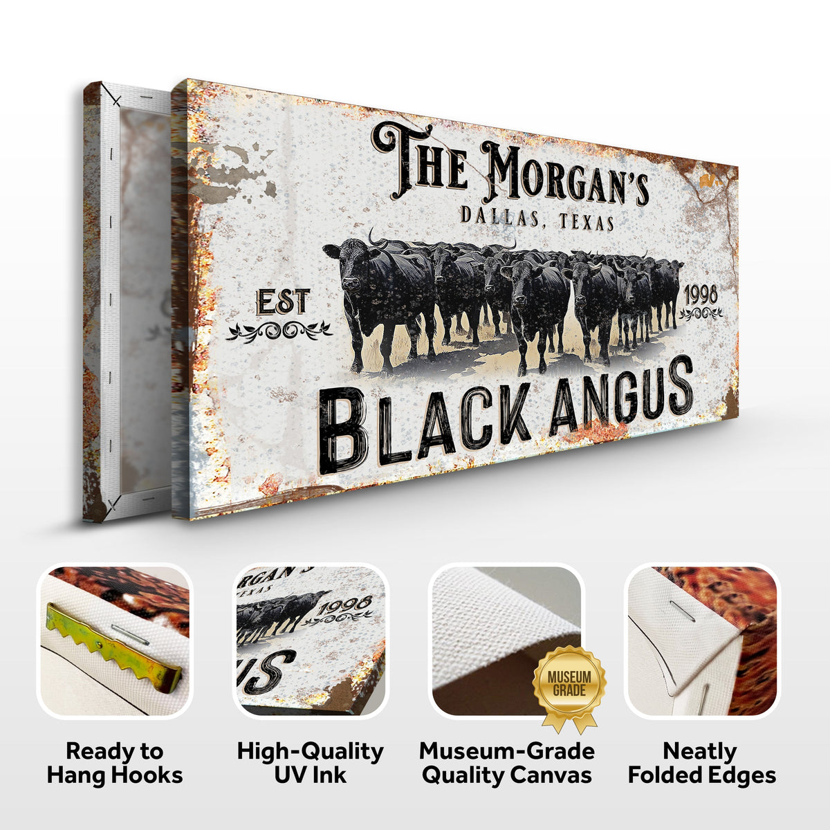 Personalized Black Angus Cattle Sign II, photo 5 of 8