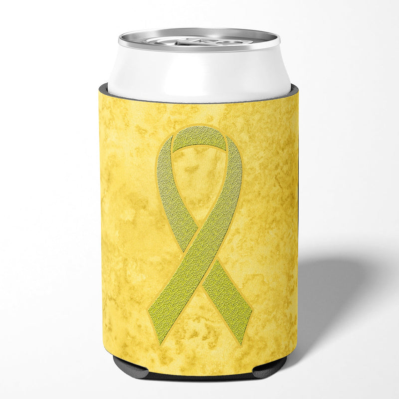 Yellow Ribbon for Sarcoma, Bone or Bladder Cancer Awareness Can or Bottle Hugger AN1203CC