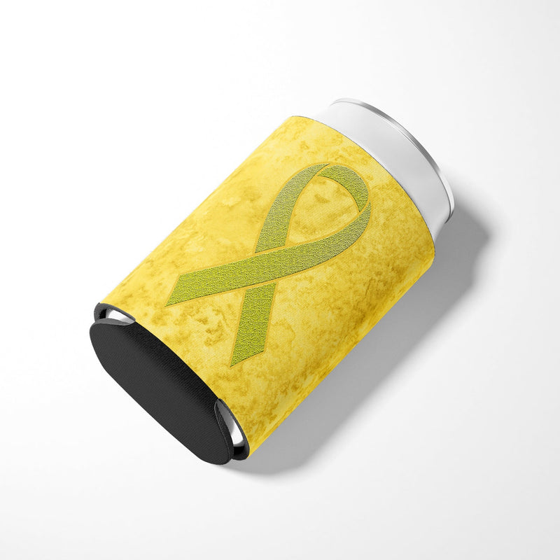 Yellow Ribbon for Sarcoma, Bone or Bladder Cancer Awareness Can or Bottle Hugger AN1203CC