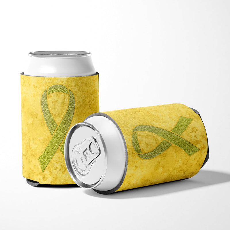 Yellow Ribbon for Sarcoma, Bone or Bladder Cancer Awareness Can or Bottle Hugger AN1203CC