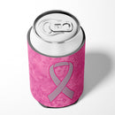 Pink Ribbon for Breast Cancer Awareness Can or Bottle Hugger Cooler Sleeve for Standard 12 oz Cans, Insulated Foam Beer & Soda Can Hugger Reusable