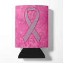 Pink Ribbon for Breast Cancer Awareness Can or Bottle Hugger Cooler Sleeve for Standard 12 oz Cans, Insulated Foam Beer & Soda Can Hugger Reusable