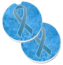 Blue Ribbon for Prostate Cancer Awareness Car Coasters – Set of 2 - Absorbent Stone with Fun & Functional Artwork AN1206CARC