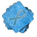 Blue Ribbon for Prostate Cancer Awareness Coasters - Set of 4 Lightweight Foam, Absorbent Drink Coasters AN1206FC