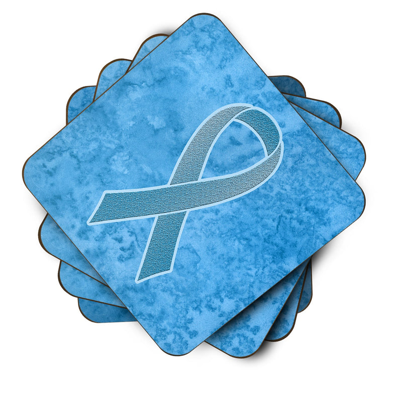 Blue Ribbon for Prostate Cancer Awareness Coasters - Set of 4 Lightweight Foam, Absorbent Drink Coasters AN1206FC