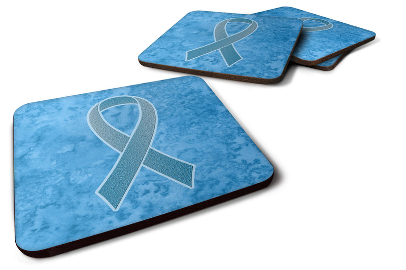 Blue Ribbon for Prostate Cancer Awareness Coasters - Set of 4 Lightweight Foam, Absorbent Drink Coasters AN1206FC