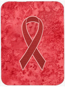 Red Ribbon for Aids Awareness Cutting Board Tempered Glass Kitchen Cutting Surface, Heat Resistant Chopping, Non-Slip Feet, Food Prep & Serving