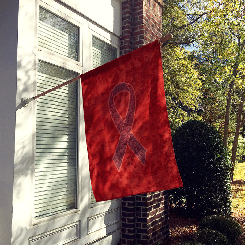 Burgundy Ribbon for Multiple Myeloma Cancer Awareness Flag Canvas House Size AN1214CHF