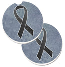 Black Ribbon for Melanoma Cancer Awareness Car Coasters – Set of 2 - Absorbent Stone with Fun & Functional Artwork AN1216CARC