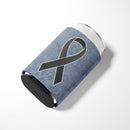 Black Ribbon for Melanoma Cancer Awareness Can or Bottle Hugger AN1216CC