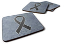 Black Ribbon for Melanoma Cancer Awareness Coasters - Set of 4 Lightweight Foam, Absorbent Drink Coasters AN1216FC