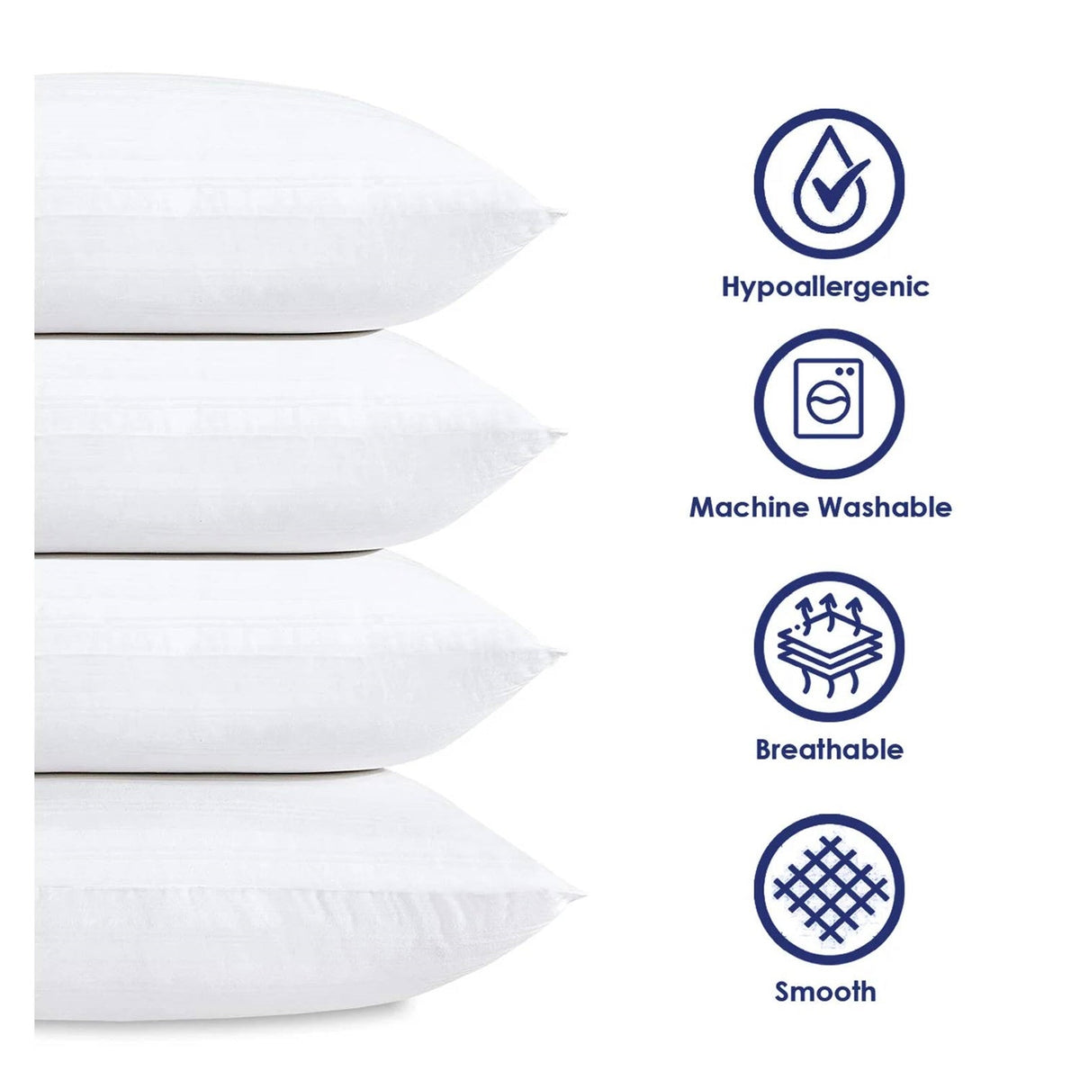 Set of 4 - Queen size Down Alternative Pillows - Machine Washable, photo 2 of 2