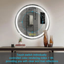 SmartShine Contemporary LED Dimmable Round Anti-Fog Backlit Bathroom Vanity Mirror