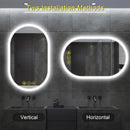 BrightView Oval Frameless LED Anti-Fog Dimmable Bathroom Vanity Mirror